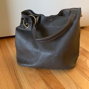 Grey Leather Tote
